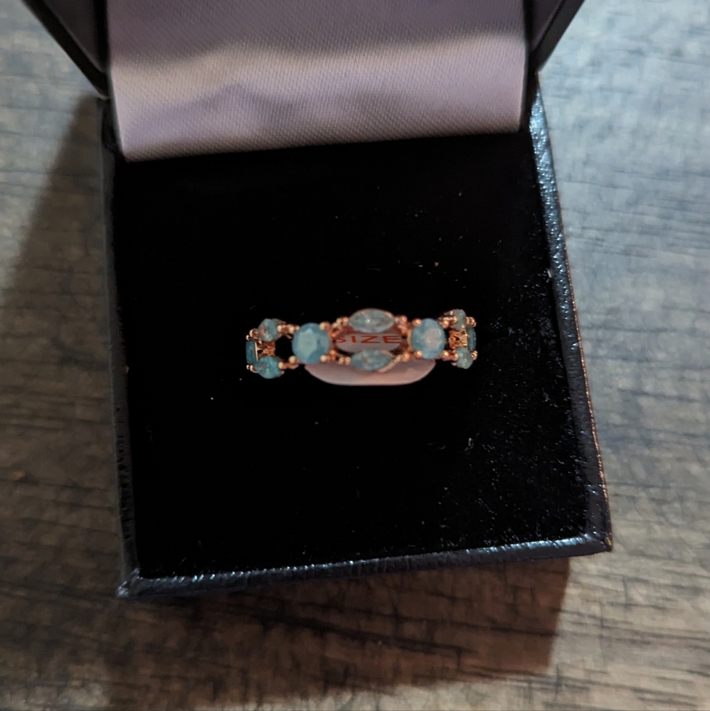 Bomb Party ring "The Leena" aquamarine ice crystal